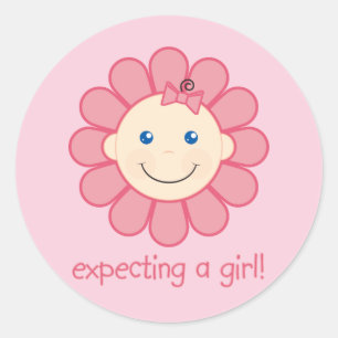 Een meisje verwachten ronde sticker