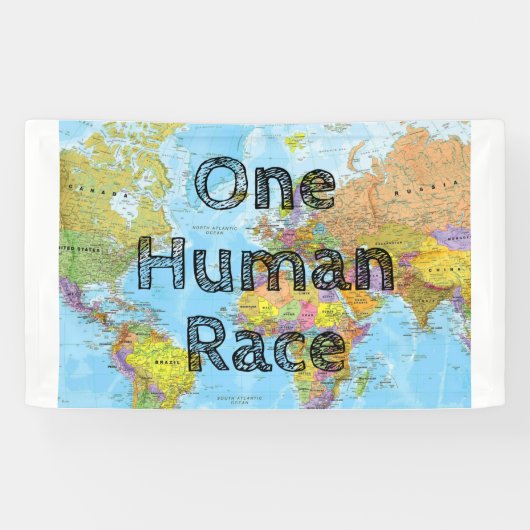 Eén Menselijk Ras Spandoek (Horizontaal)