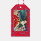 EEN MERRY CHRISTMAS SANTA OP SLEIGH GIFT-LABEL CADEAULABEL (Voorkant)