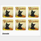Een Merry Halloween Kitten Vierkante Sticker (Vel)