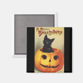 Een Merry Halloween van Ellen Clapsaddle, Kat Magneet (Voorkant / Achterkant)