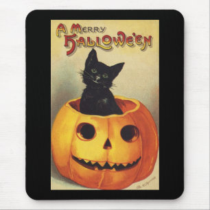 Een Merry Halloween van Ellen Clapsaddle, Kat Muismat