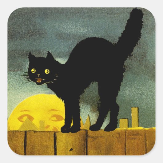 Een Merry Halloween Vierkante Sticker (Voorkant)