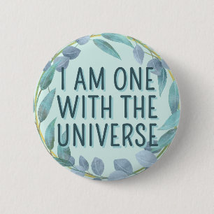 Eén met het universum Blauw botanische bevestiging Ronde Button 5,7 Cm
