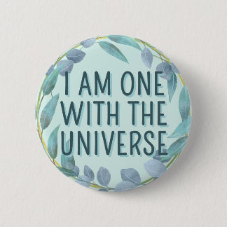 Eén met het universum Blauw botanische bevestiging Ronde Button 5,7 Cm