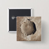 Een meteorietinslagkrater vierkante button 5,1 cm (Voorkant /achterkant)