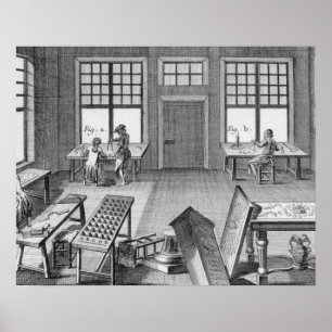 Een meubeleningswerkplaats van de "Encyclop" Poster