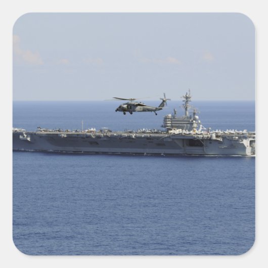 Een MH-60S Seahawk-helikopter Vierkante Sticker (Voorkant)