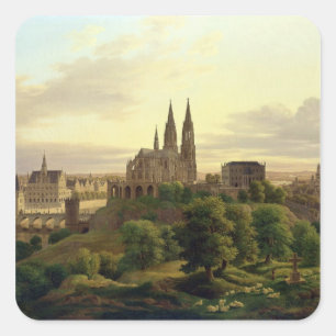 Een middeleeuwse stad in 1830, 1830 vierkante sticker