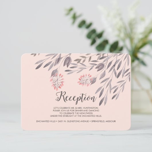 Een midzomernacht bruiloft receptie bijlage kaart (Staand voorkant)