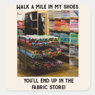 Een mijl in mijn schoenen lopen vierkante sticker