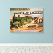 Een "Mile a Minute" grote locomotief theater Canvas Afdruk (Insitu (Houten vloer))