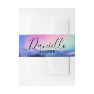 Een miljoen Aurora Dreams Uitnodiging Belly Band Uitnodigingen Wikkel