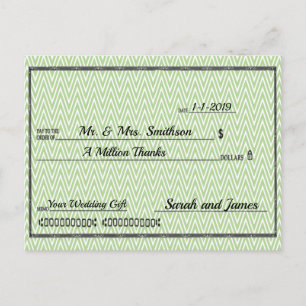 Een miljoen Bedankt check Briefkaart