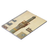 Een minaret en keramische details van de moskee va notitieboek (Linkerzijde)