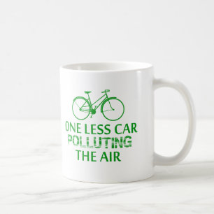 Een minder auto die de lucht vervuilt koffiemok