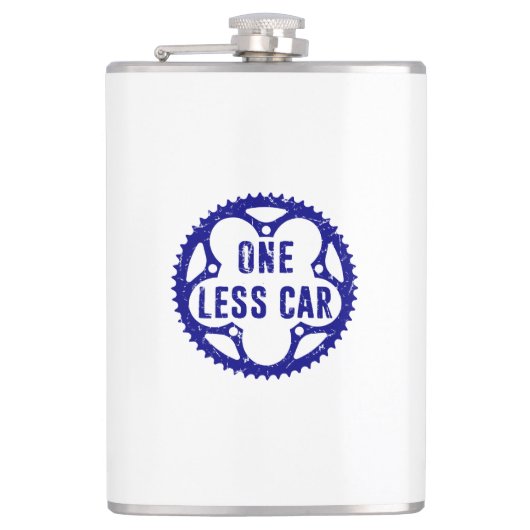 Eén minder auto heupfles (Voorkant)