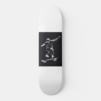 Een minimalistisch grafisch ontwerp van een skateb skateboard