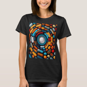 Een minimalistisch optisch abstract kunstwerk t-shirt