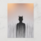 Een minimalistische duivel briefkaart (Voorkant)