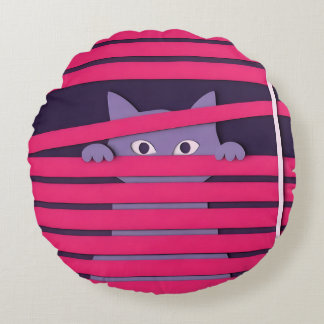 Een minimalistische gestileerde kat rond kussen