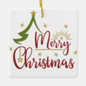 Een minimalistische kerstboom keramisch ornament (Voorkant)