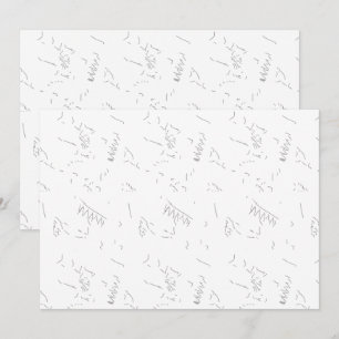 Een minimalistische schets van de witte lijn beeld bedankkaart