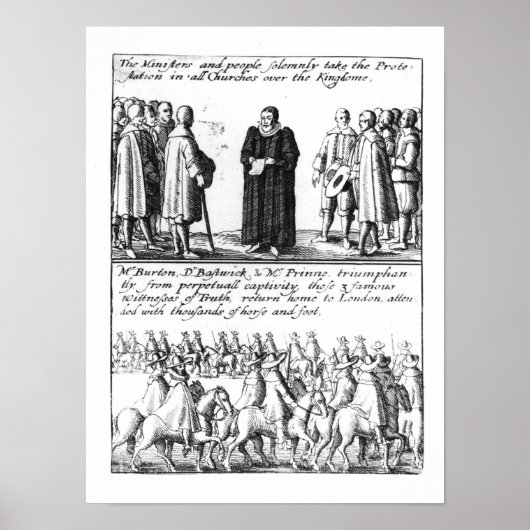 Een minister die de protesten afneemt poster (Voorkant)