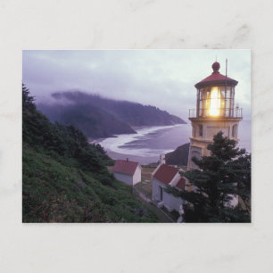 Een mistige dag aan de Oregon kust bij de Heceta Briefkaart