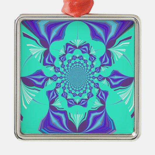 Een mix van Kaleidoscope en Mandala Art! Metalen Ornament (Voorkant)