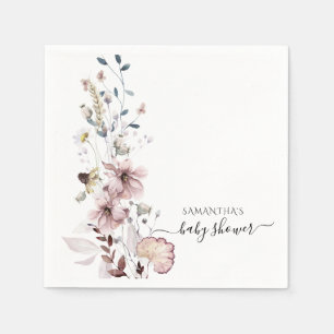 Een modern Baby shower met een minimale wilde bloe Servet