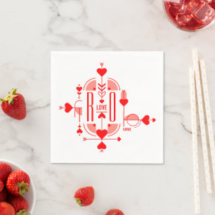 Een modern en romantisch monogram initiaal ontwerp servet