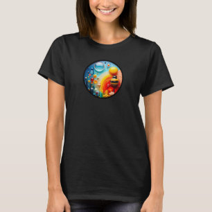 Een modern natuur thema abstract T-shirt ontwerp