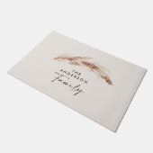 Een modern, natuurlijk pampasgrasgeschenk deurmat (Schuin)