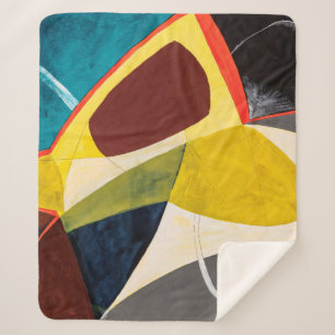 Een moderne Abstracte Waterverf schilderen. Sherpa Deken