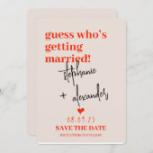 Een moderne bruiloft bewaar de datumkaart met boho save the date (Voorkant / Achterkant)