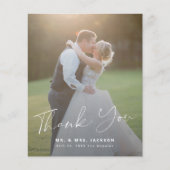 Een moderne, eenvoudige foto bruiloft bedankt flyer (Voorkant)