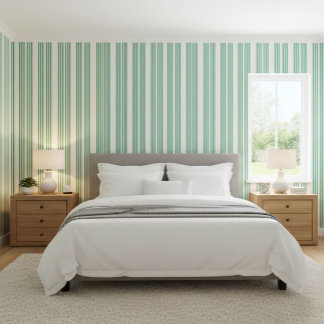 Een moderne groene gestreepte  behang