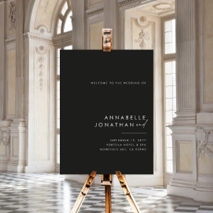 Een moderne, minimale elegante zwarte en witte beg poster