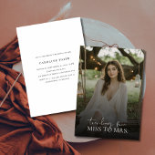 Een moderne Miss to Mrs. Overlay foto Vrijgezellen Kaart
