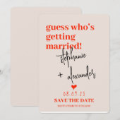 Een moderne trouwkaart met boho . save the date (Voorkant / Achterkant)