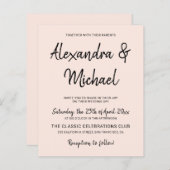 Een moderne uitnodiging voor een gemengde bruiloft (Voorkant / Achterkant)