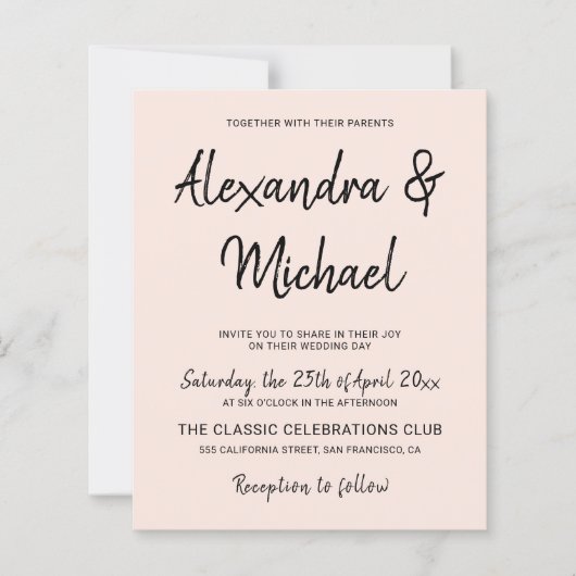 Een moderne uitnodiging voor een gemengde bruiloft (Voorkant)