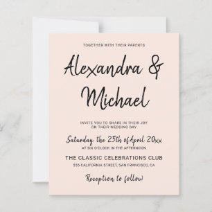 Een moderne uitnodiging voor een gemengde bruiloft