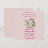 Een moderne Valentijnsdag Tea Party Kaart (Voorkant / Achterkant)