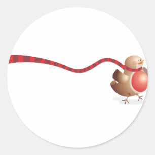 Een moderne versie van de Robin Red Breast Ronde Sticker