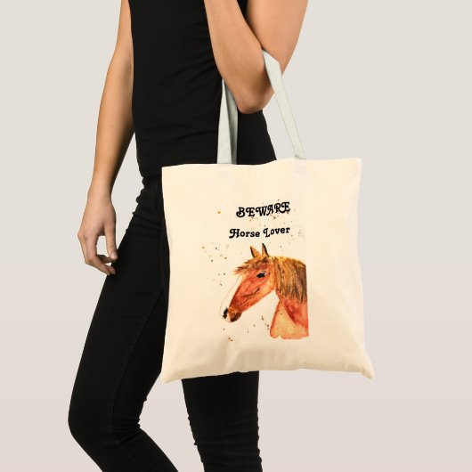 Een moderne waterverf meisje met een paardenliefhe tote bag (Voorkant (product))