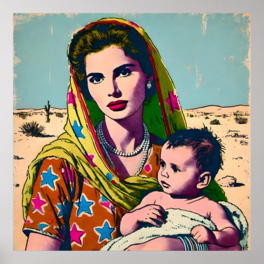 Een moeder in de woestijn poster (Voorkant)