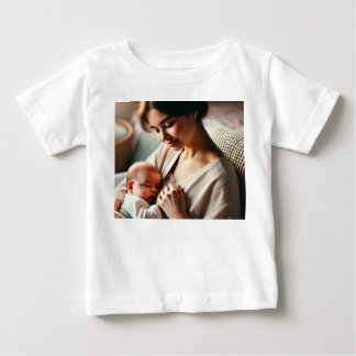 Een moeder knuffelt haar baby