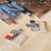 Een moeder met haar kinderen in een chinese tuin, legpuzzel (Zijkant)